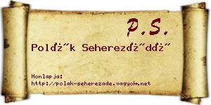 Polák Seherezádé névjegykártya